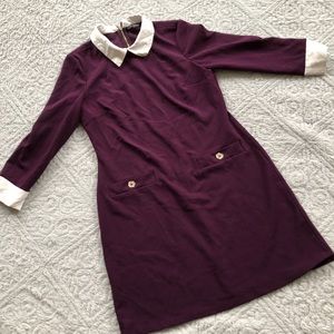 Amazing purple dress with built-in collar